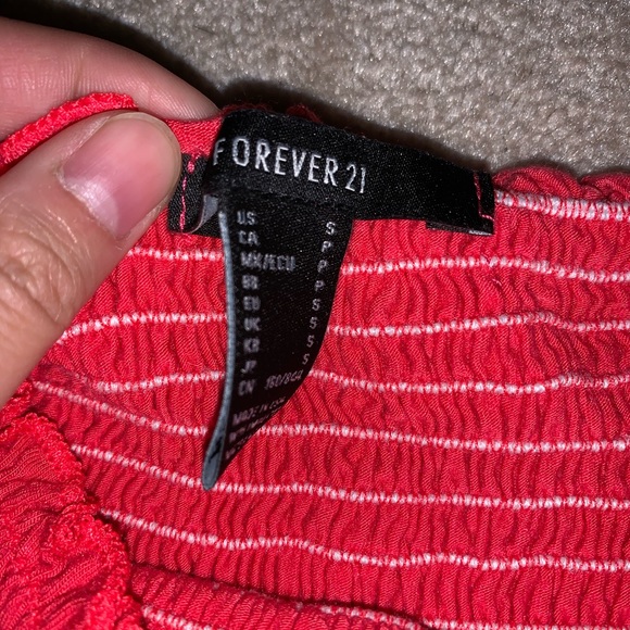 Red Ruffle Tube Top - Picture 2 of 3